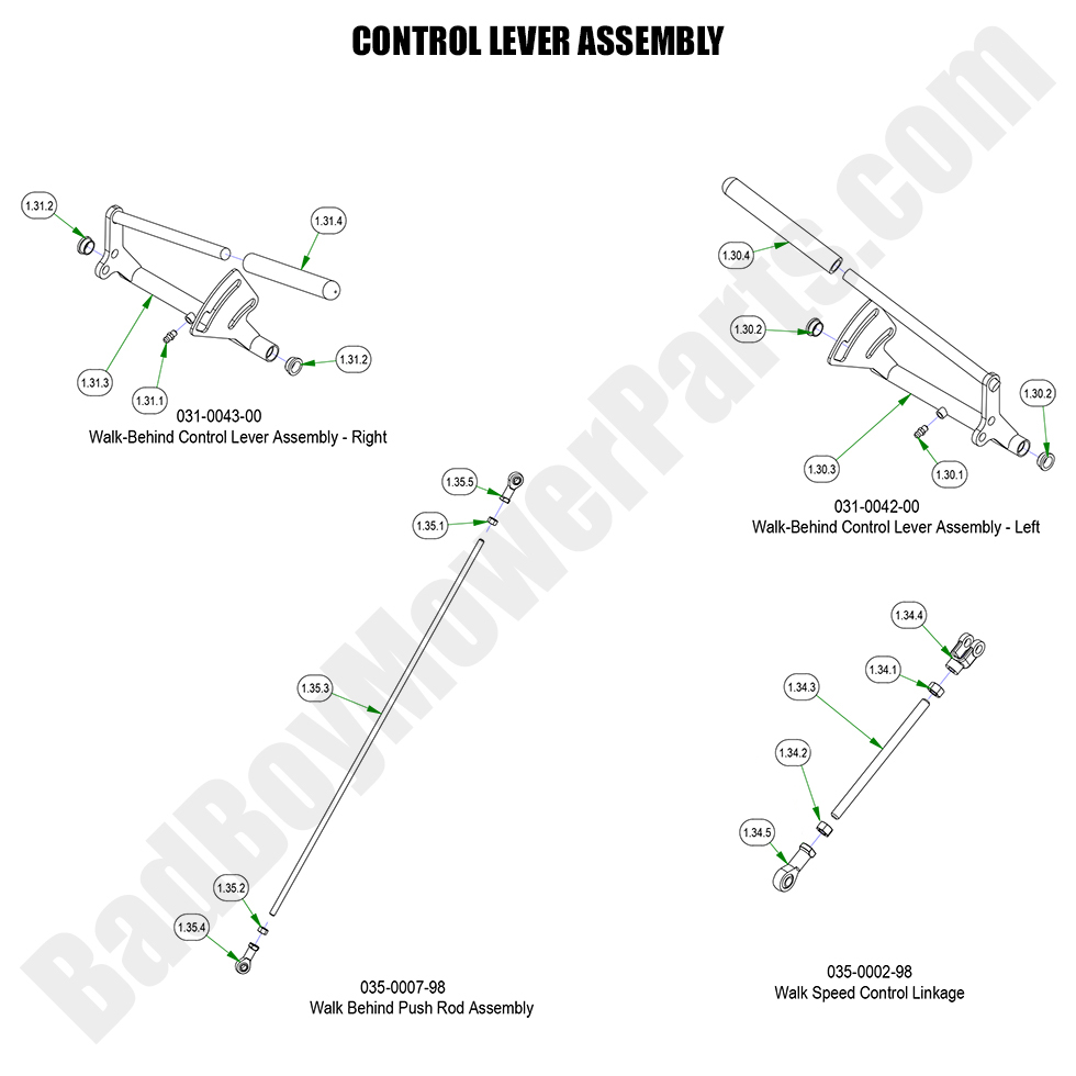 2023 Walk Behind Control Lever Assembly